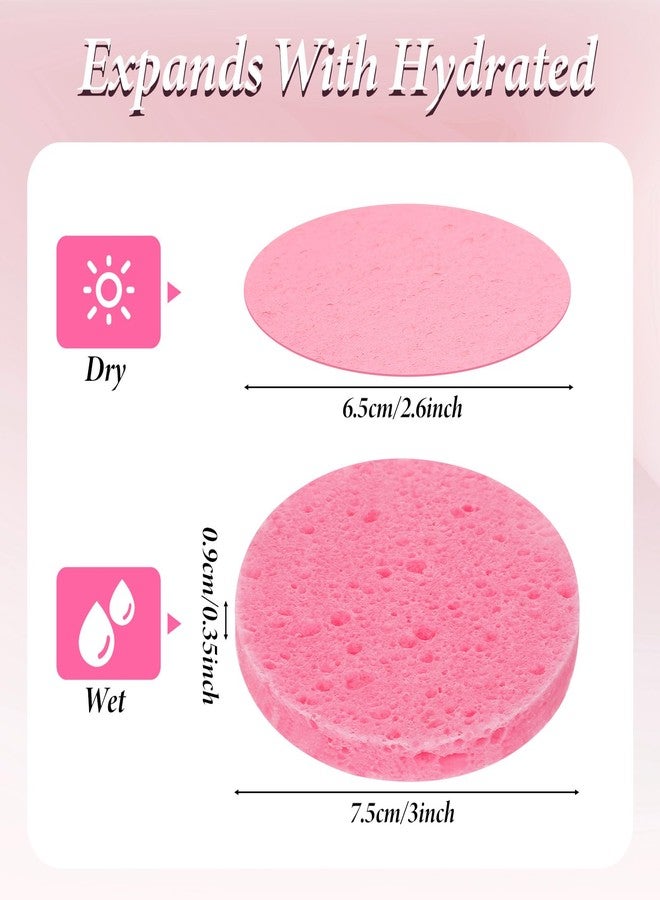 IANFAN 300 Count Compressed Facial Sponges for Cleansing, Disposable Face Sponge for Estheticians, Travel Face Sponge for Facial Spa Exfoliating Makeup Mask Removal, Pink - Image 2