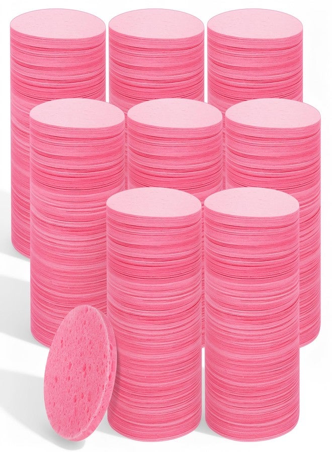 IANFAN 300 Count Compressed Facial Sponges for Cleansing, Disposable Face Sponge for Estheticians, Travel Face Sponge for Facial Spa Exfoliating Makeup Mask Removal, Pink - Image 1