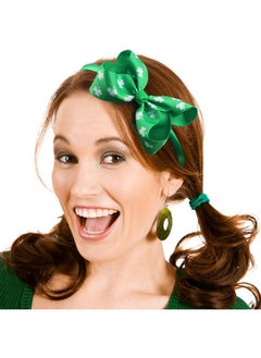 HOXIEYA HOXIEYA St. Patrick's Day Bow Headbands for Women & Girls - Green Shamrock Hair Hoop with Lucky Bow Design - Irish Party Supplies, Parade Costumes, Festive Hair Accessories  - Image 2