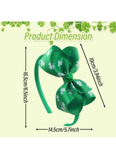 HOXIEYA HOXIEYA St. Patrick's Day Bow Headbands for Women & Girls - Green Shamrock Hair Hoop with Lucky Bow Design - Irish Party Supplies, Parade Costumes, Festive Hair Accessories  - Image 3