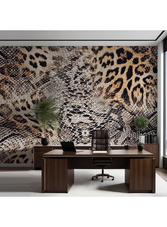 Zeeko Snake Pattern Wall Mural Peel and Stick 144" W x 100" H Animal Texture Self-Adhesive Wallpaper Removable Wall Decal Wall Sticker Home Decor for Living Room Bedroom - Image 4