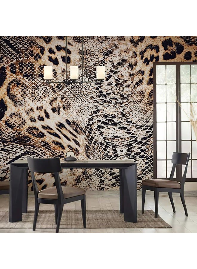 Zeeko Snake Pattern Wall Mural Peel and Stick 144" W x 100" H Animal Texture Self-Adhesive Wallpaper Removable Wall Decal Wall Sticker Home Decor for Living Room Bedroom - Image 1