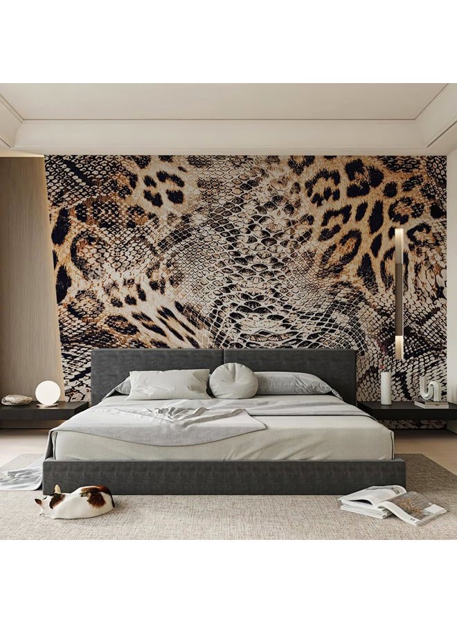 Zeeko Snake Pattern Wall Mural Peel and Stick 144" W x 100" H Animal Texture Self-Adhesive Wallpaper Removable Wall Decal Wall Sticker Home Decor for Living Room Bedroom - Image 3