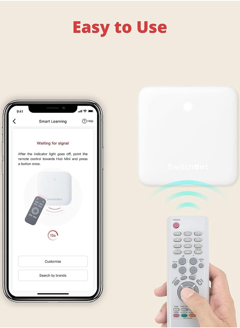 SwitchBot SwitchBot Hub Mini Smart IR Remote – WiFi Universal Control for AC, TV, Smart Home Automation, Works with Alexa, Google Home, Siri, IFTTT  - Image 2