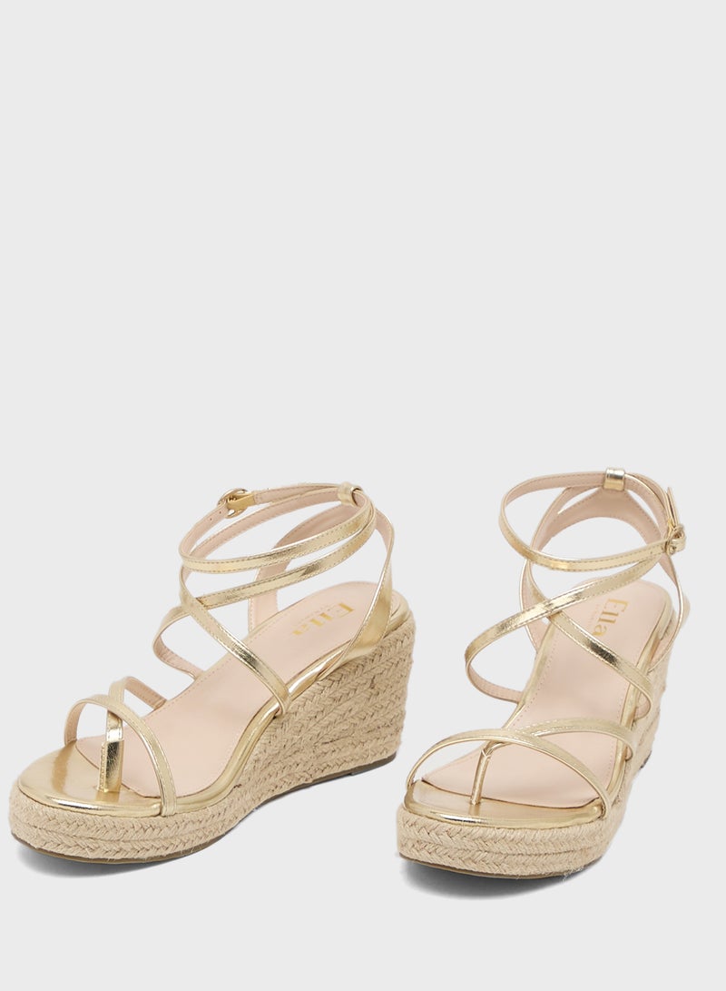 ELLA Multi-Strap Mid Wedge Sandal - Image 4