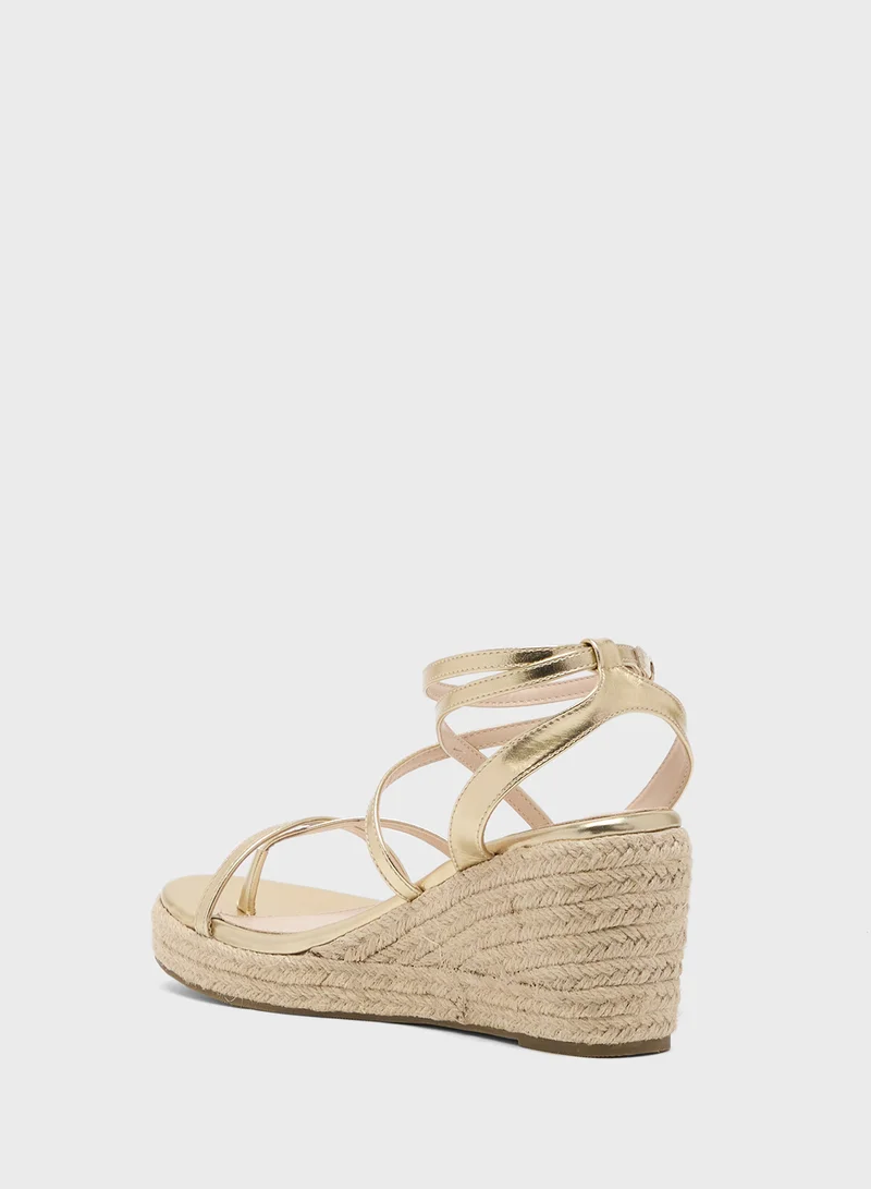 ايلا Multi-Strap Mid Wedge Sandal