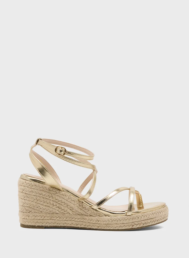 ايلا Multi-Strap Mid Wedge Sandal