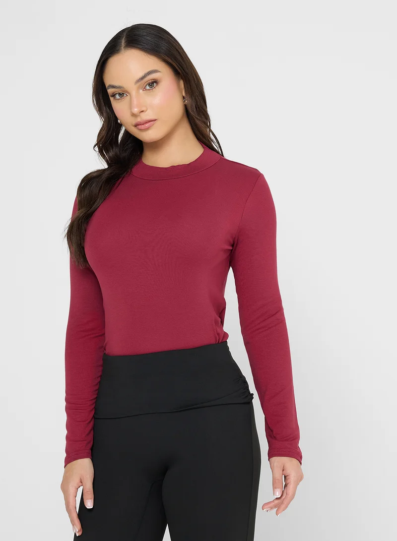 Ginger Basics High Neck Long Sleeves Top