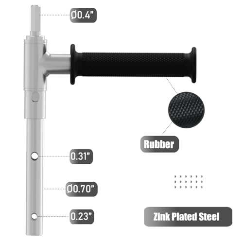 Mormysh Ice Auger Drill Adapter with Handle - 18mm/0.720" Output Shaft Diameter - Steel Cordless Drill Attachment for Ice Auger Drill Conversion - Image 2