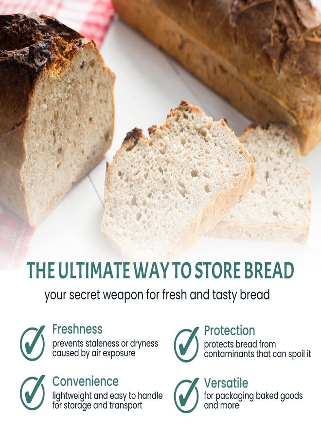 FUNSTITUTION Reusable Plastic Bread Bags for Homemade Bread - 100 Pack Clear Bag with Ties For An Airtight Moisture-free Preservation and Storage - Loaf Home Bakers Bakery Owners - Image 3