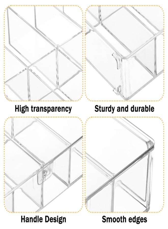 FMOACEN 2 Pcs Hair Accessories Organizers with 8 Compartments and Lids Clear Storage Boxes for Headbands Bows Clip Scrunchies Hair Tie Organizer for Bathroom Bedroom Vanity Countertop - Image 5