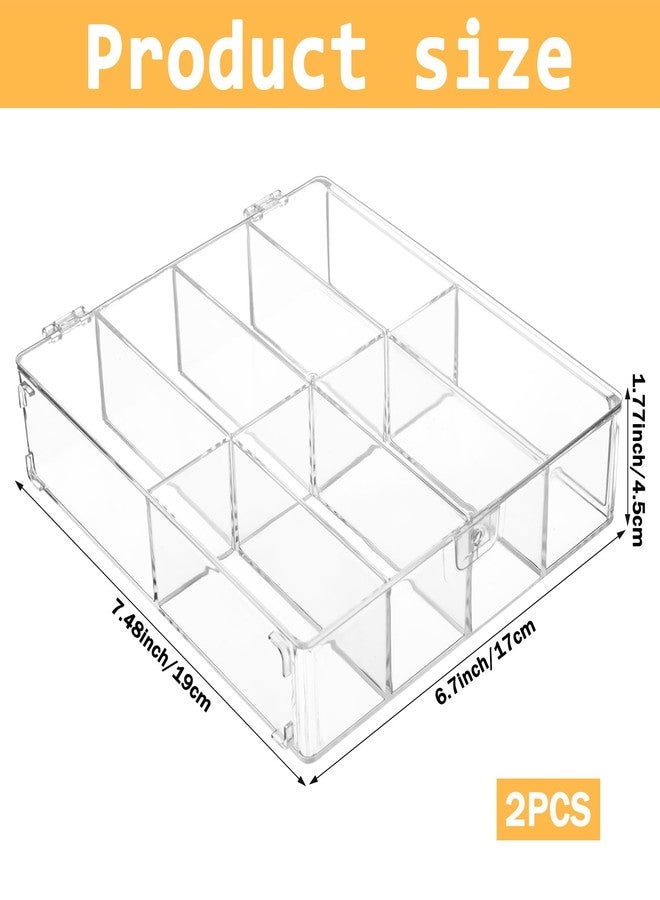 FMOACEN 2 Pcs Hair Accessories Organizers with 8 Compartments and Lids Clear Storage Boxes for Headbands Bows Clip Scrunchies Hair Tie Organizer for Bathroom Bedroom Vanity Countertop - Image 2