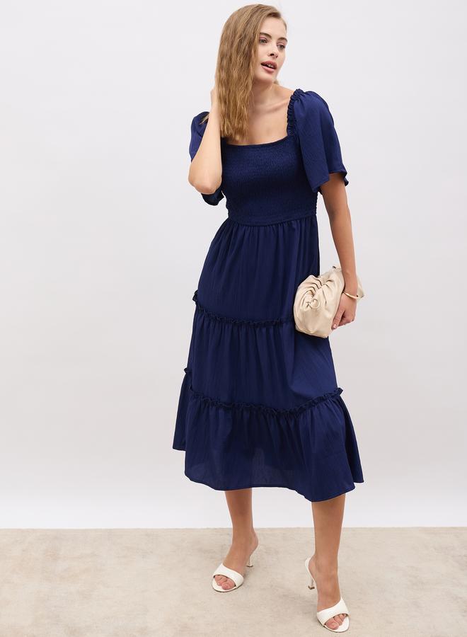 Styli Tiered Navy Dress - Image 1