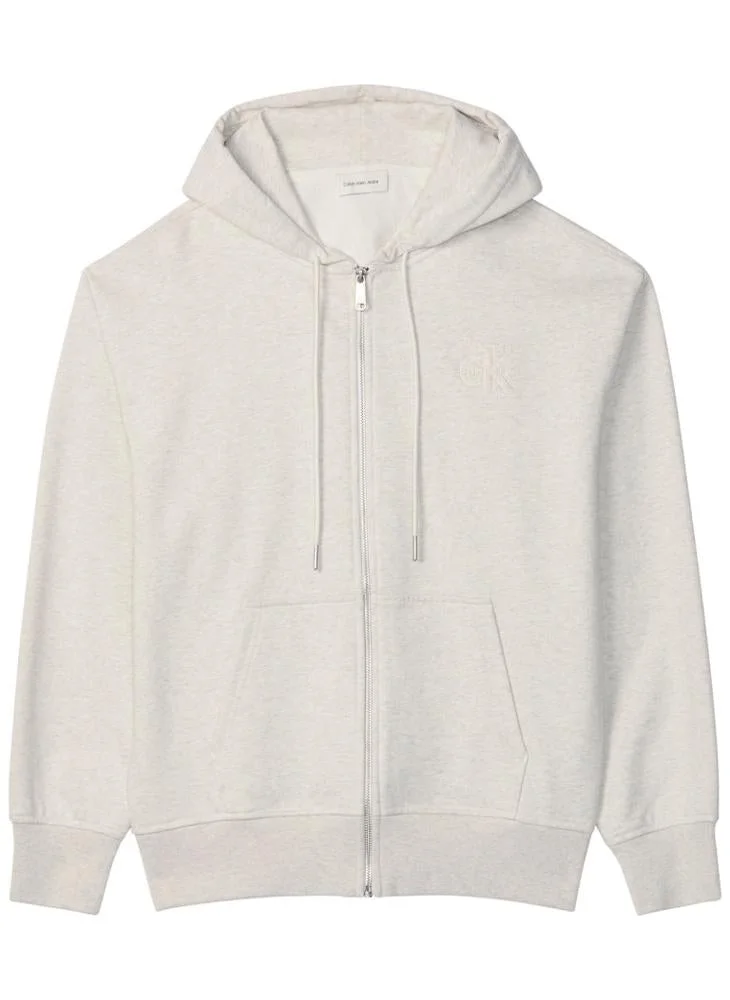 Calvin Klein Jeans  Monologo French Terry Zip Through Hoodie for Women | Best Price UAE