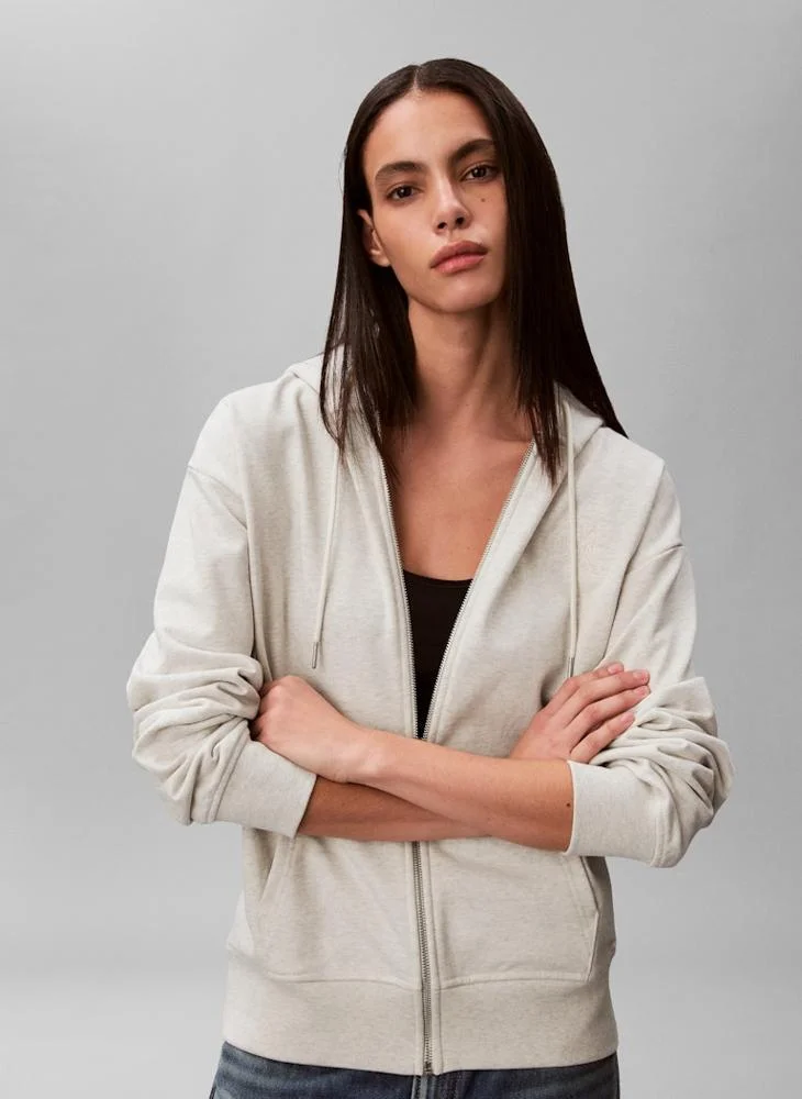 Calvin Klein Jeans  Monologo French Terry Zip Through Hoodie for Women | Best Price UAE