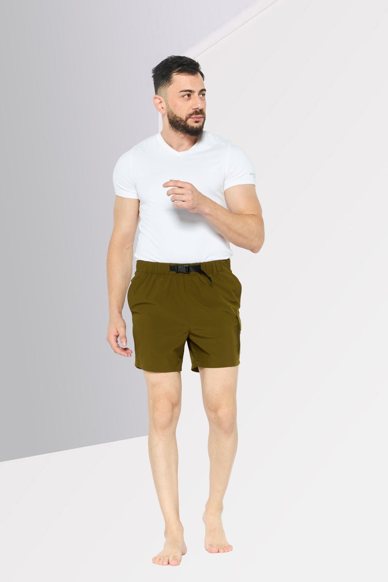 DKNY Men Brand Logo Board Shorts, Dark Olive - Image 4