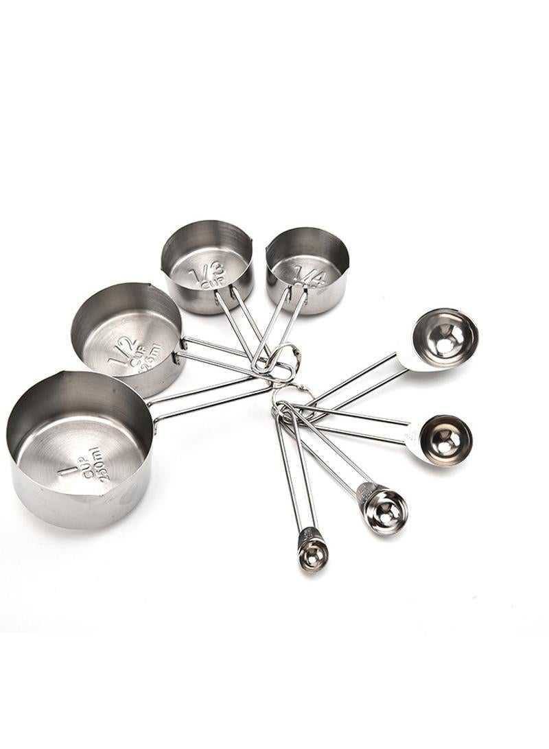 general 8-Piece Modern Stainless Steel Measuring Cups And Spoons Set Silver - Image 1