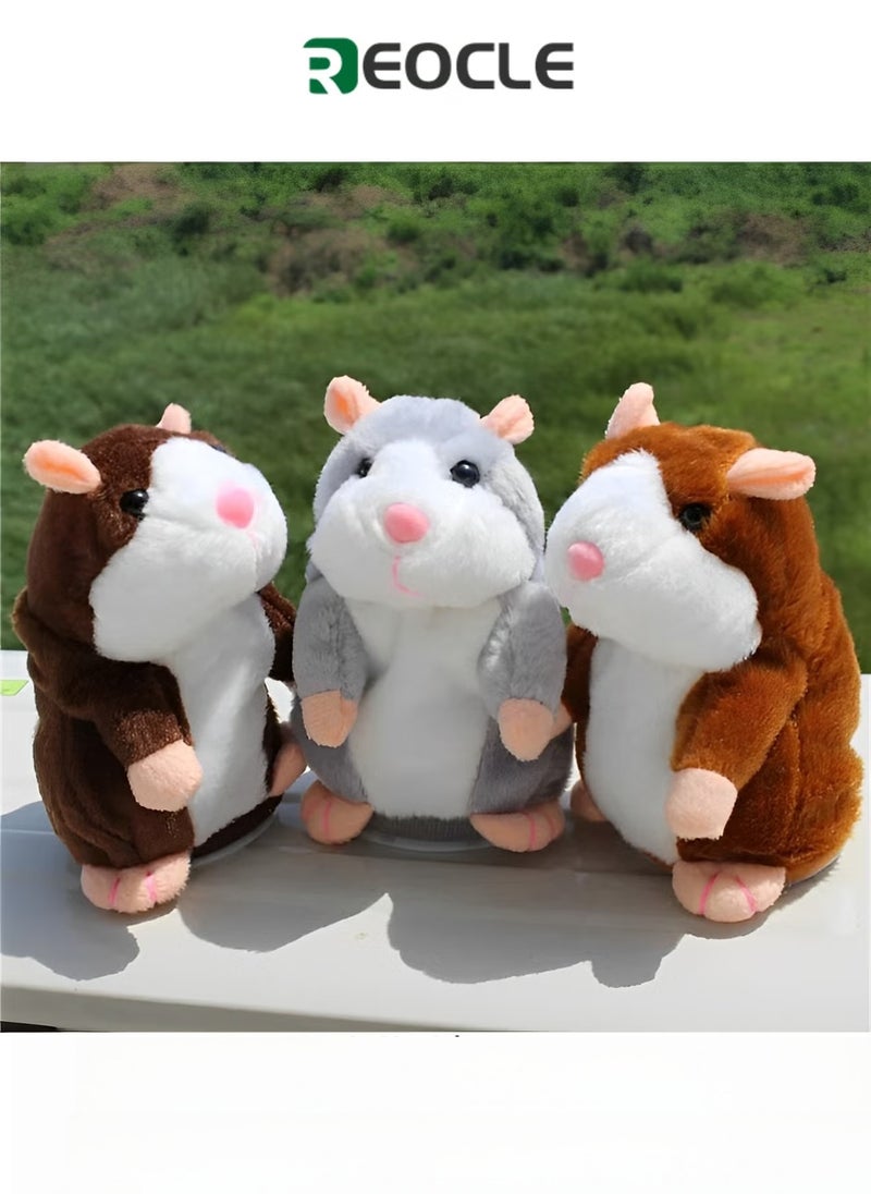 REOCLE Kids Toddler Toys Talking Hamster Repeats What You Say Interactive Plush Repeating Toy Perfect Birthday Gifts for Boys Girls - Image 1