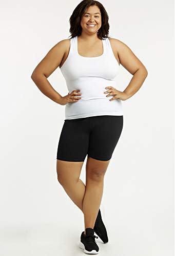 Popular Bike Shorts Women Plus Size - Soft Cotton Biker Shorts. Great Gym, Workout, Running, Yoga Shorts Black 1X - Image 4