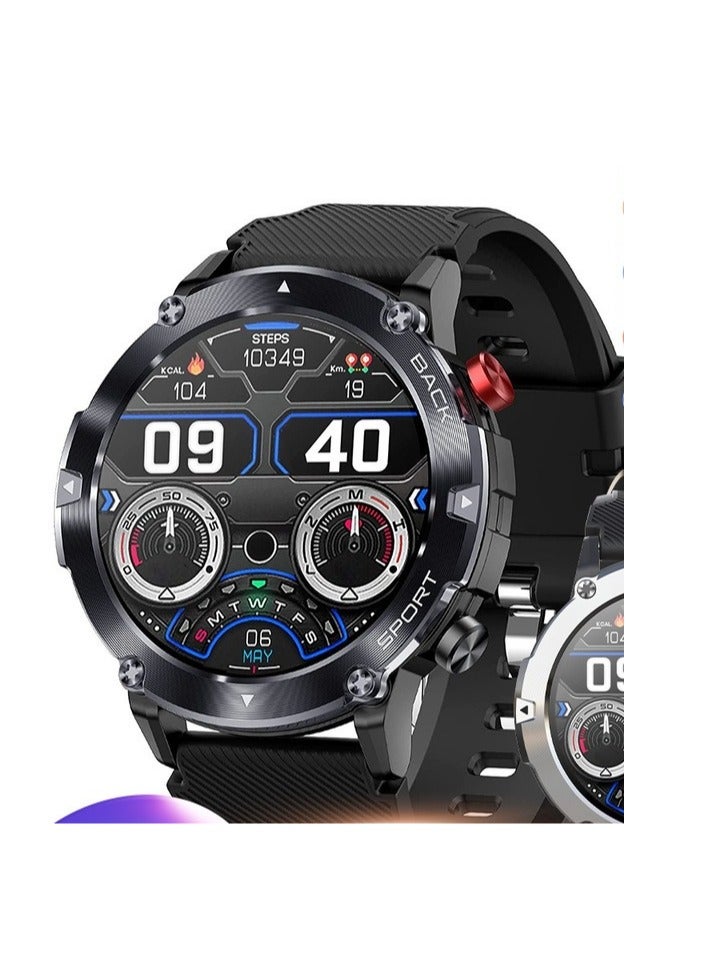 AROAQ Smart Watch Code21 With Bluetooth Calling, Fitness Tracker With Heart Rate Monitor, Multifunctional Waterproof Sleep Smart Watch For Men, Silver shell (three silver + black silicone) - Image 4