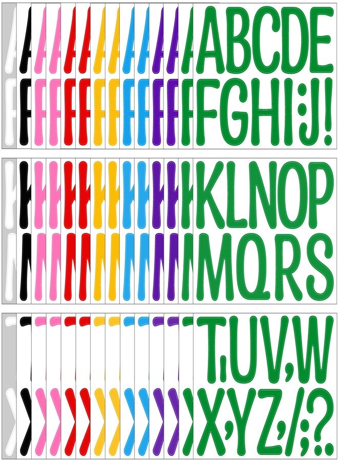 Bemeol 4 Inch Letter Stickers 42 Sheets Large Alphabet Letter Stickers Self Adhesive Stick on Letters for Bulletin Boards Classroom Home Decor(Multicolor) - Image 1