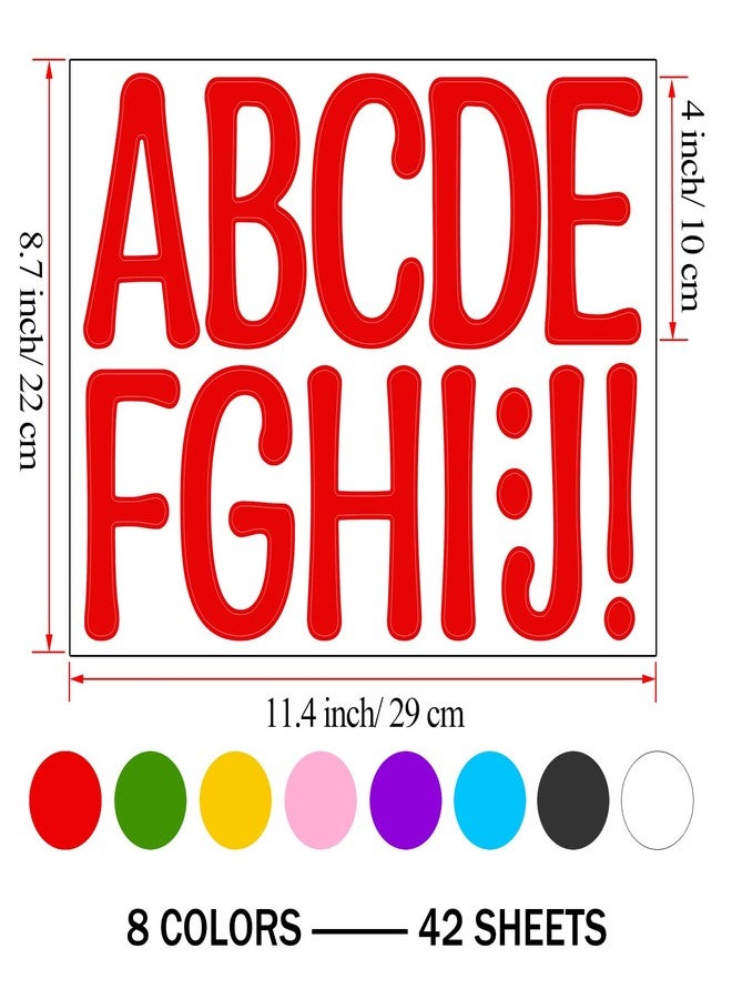 Bemeol 4 Inch Letter Stickers 42 Sheets Large Alphabet Letter Stickers Self Adhesive Stick on Letters for Bulletin Boards Classroom Home Decor(Multicolor) - Image 2