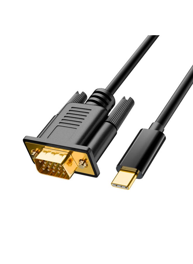 Ult-Unite Type-C To Vga Cable Male To Male High Definition Video Converter For Mobile Phones, Tablets, Laptops, Set-Top Boxes Connecting To Tvs, Monitors, Projectors Conversion Cable 1.8M - Image 2