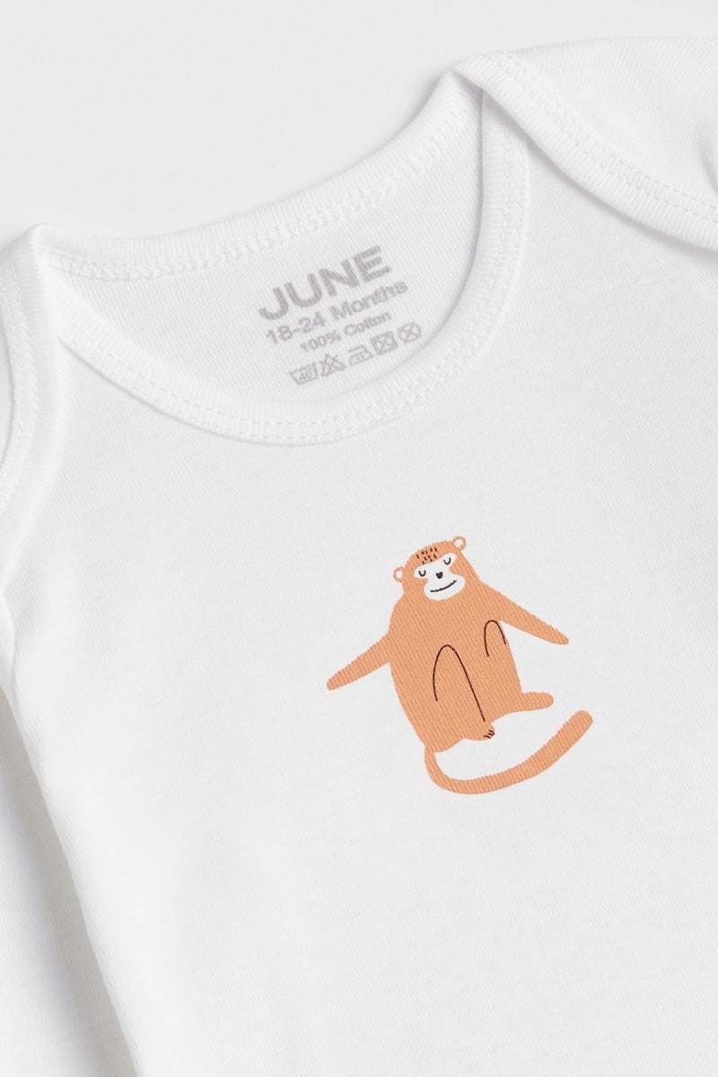JUNE Baby Animal Printed 5-Piece Short Sleeve Body  - Image 5
