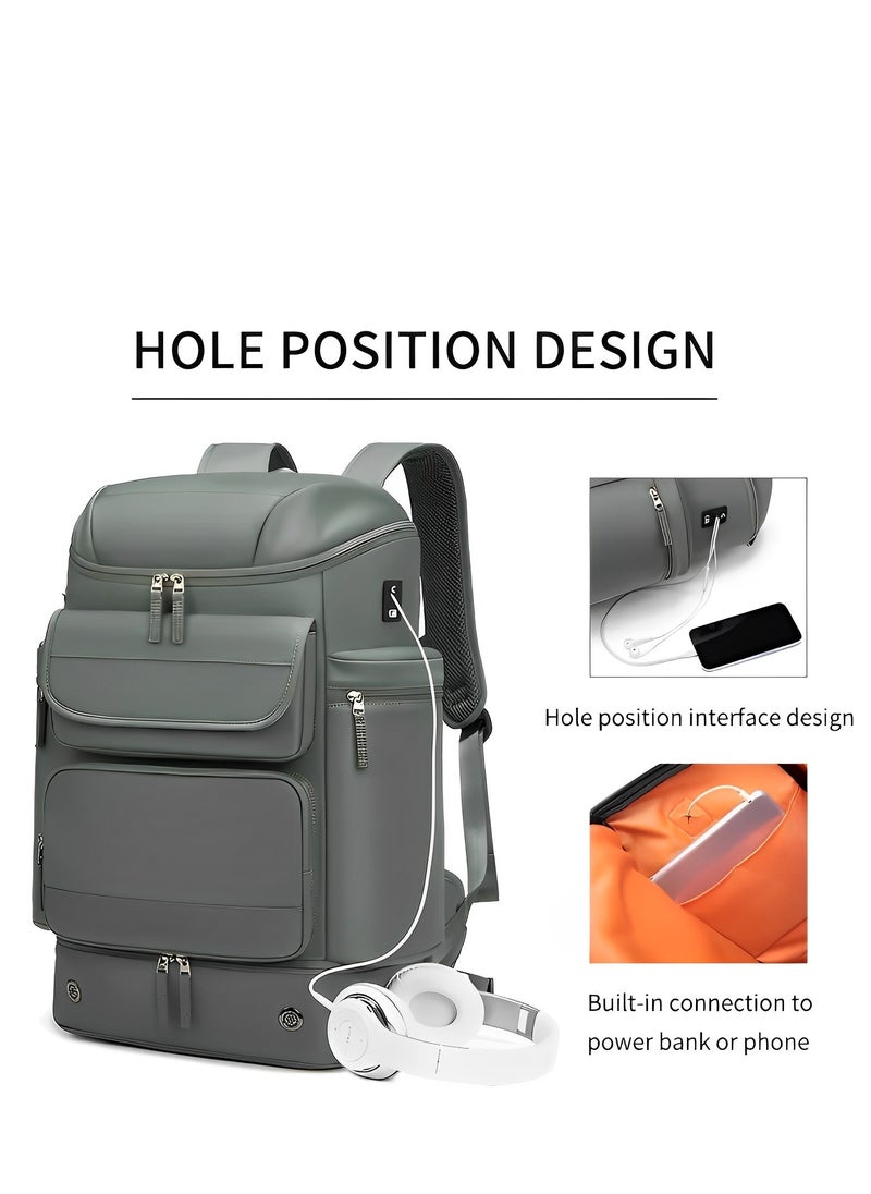 Skycare - Skycare 45L Business Travel Backpack, Expandable Waterproof Laptop Bag with Independent Shoe Compartment, USB Charging Port, Anti-Theft Pocket, and Thermal Side Pockets - Image 1