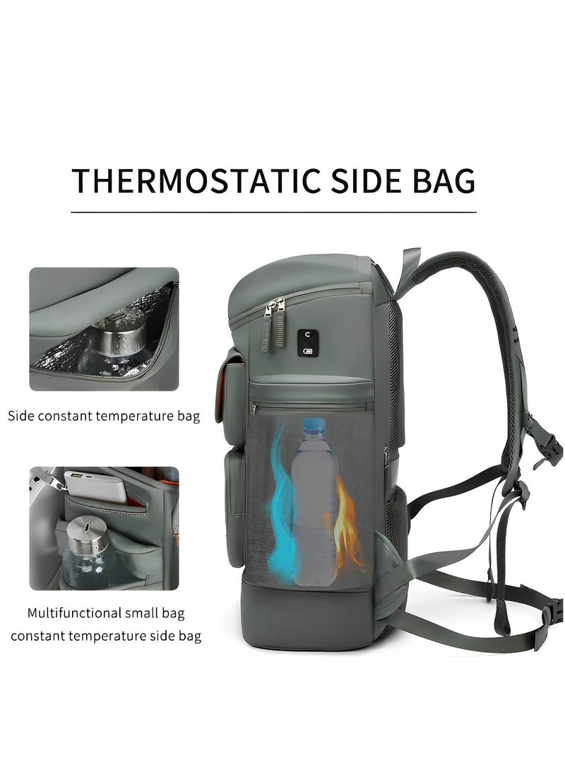 Skycare - Skycare 45L Business Travel Backpack, Expandable Waterproof Laptop Bag with Independent Shoe Compartment, USB Charging Port, Anti-Theft Pocket, and Thermal Side Pockets - Image 1