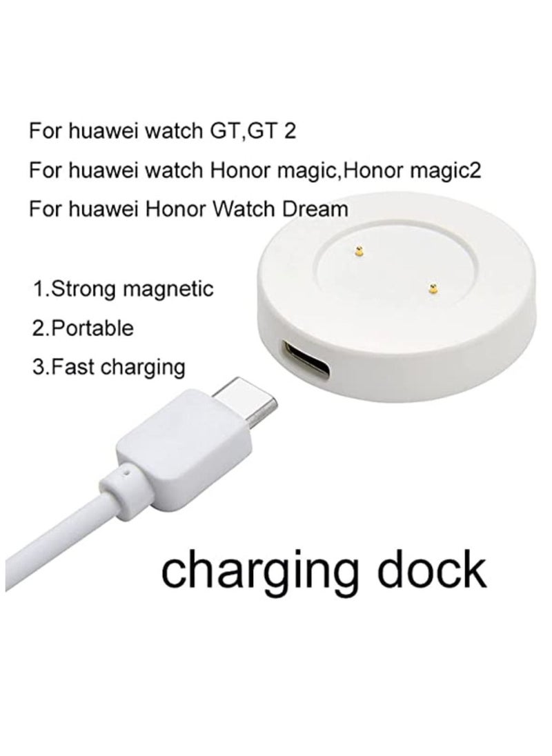 DIGI CORE - USB Wireless Charging Dock Cradle For Huawei Watch GT/GT2 Wireless Smart Watch Charger White - Image 1