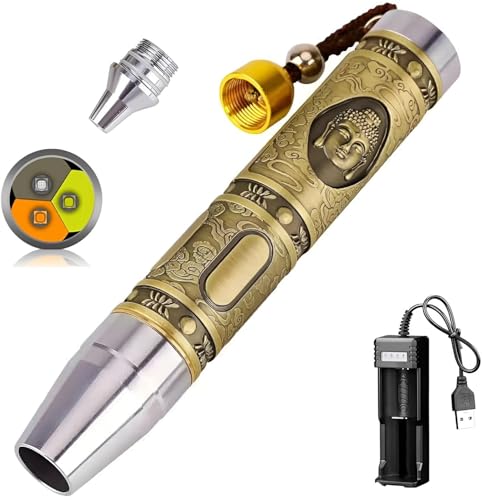 YZYOE Rechargeable Three LEDs Expert Jade Appraisal Flashlight,Jewelry Appraisal Gemstones Diamond, White and Yellow Light and 365NM Ultraviolet Lamp. - Image 1