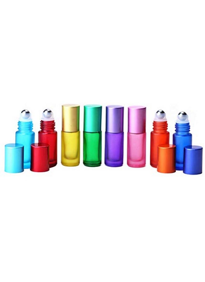 8Pcs 5Ml Colorful Frosted Roll On Bottles Glass Roller Ball For Essential Oils Refillable Massage Roller Bottles With Stainless Steel Ball Empty Containers For Aromatherapy+1Pcs Dropper - pzsku/ZC7D64DC0B518E50D667BZ/45/_/1730727271/a494e886-45e9-4daf-a8f1-f48a0cdf7b44