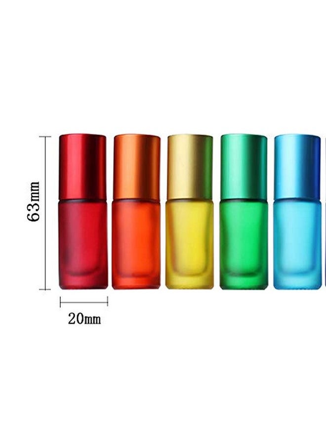 8Pcs 5Ml Colorful Frosted Roll On Bottles Glass Roller Ball For Essential Oils Refillable Massage Roller Bottles With Stainless Steel Ball Empty Containers For Aromatherapy+1Pcs Dropper - pzsku/ZC7D64DC0B518E50D667BZ/45/_/1730727273/8b4c8c69-9c13-4965-a720-4598ab146311