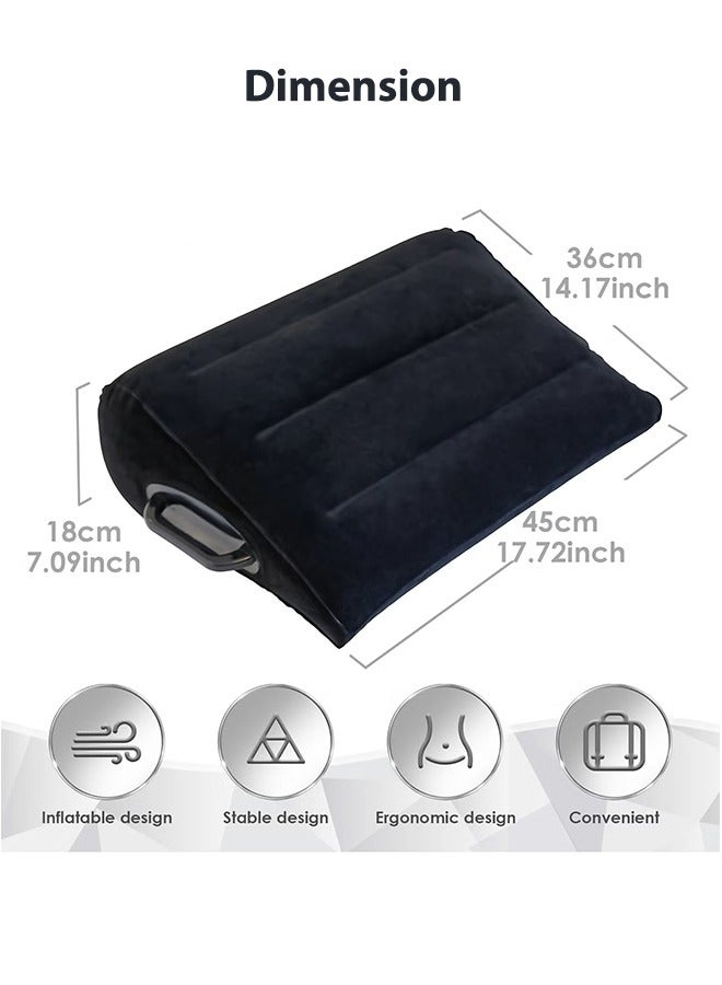S-Color Inflatable Bed Wedge Pillow for Leg Elevation & Post-Surgery Recovery - Portable, Quick - Inflating with Handles - Image 3