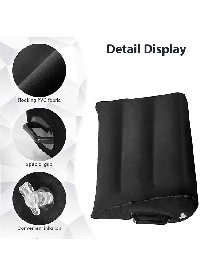 S-Color Inflatable Bed Wedge Pillow for Leg Elevation & Post-Surgery Recovery - Portable, Quick - Inflating with Handles - Image 4