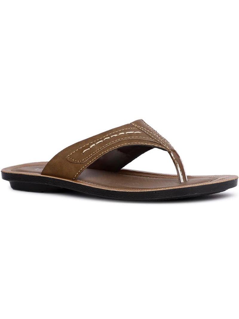 Bata Men's Slip-on Slipper - TAN (7 UK) (8713228) - Image 1