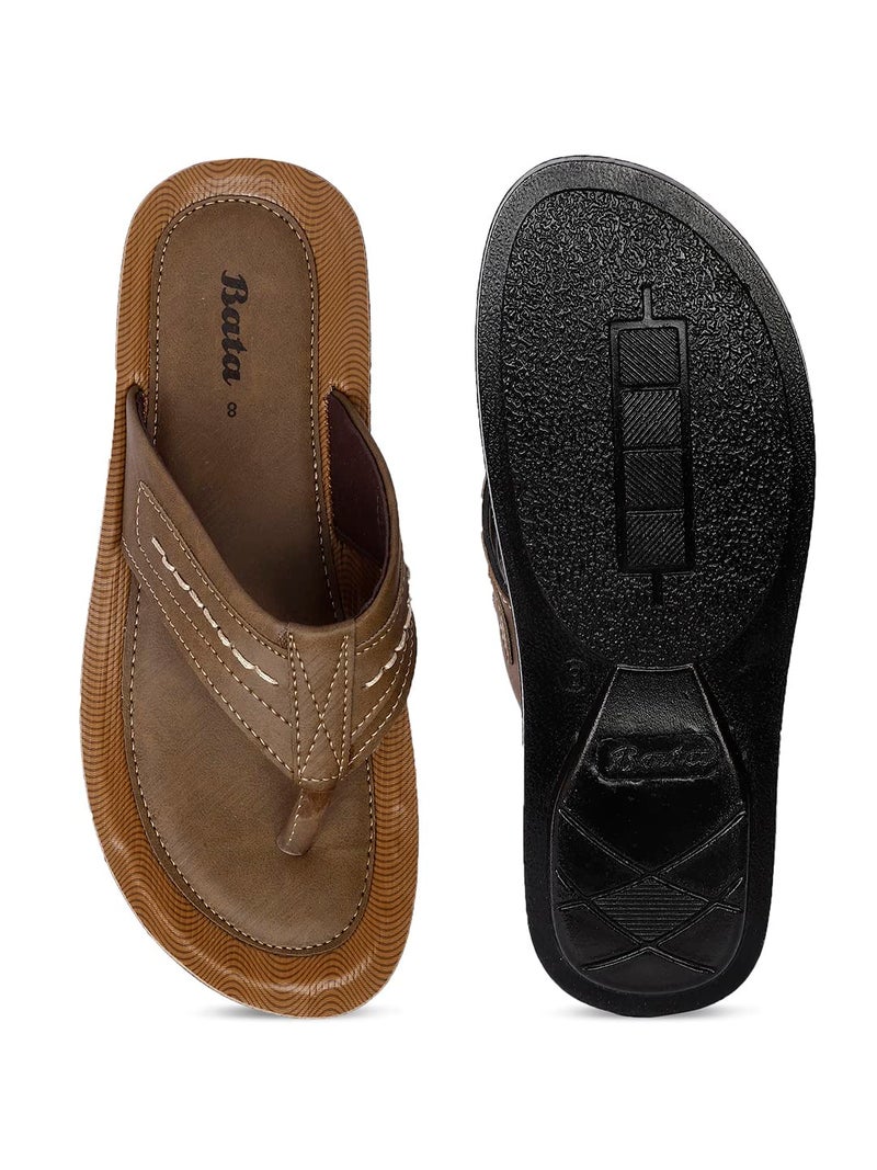 Bata Men's Slip-on Slipper - TAN (7 UK) (8713228) - Image 4