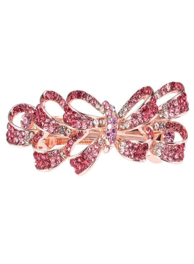 Beaupretty Crystal Rhinestone Hair Clip Pin Hair Barrettes Headdress for Ladies Women Hair Accessories Pink - Image 1