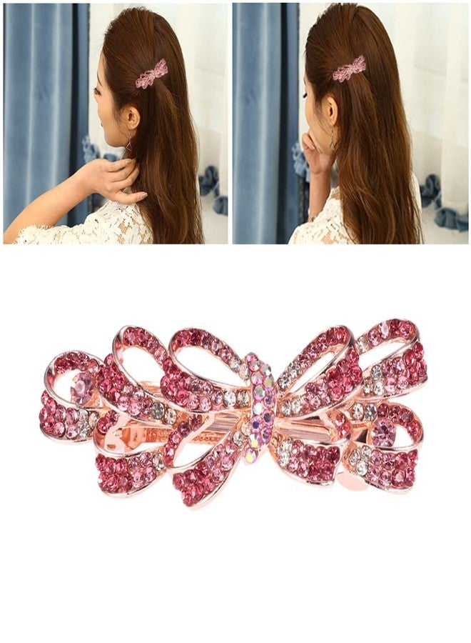 Beaupretty Crystal Rhinestone Hair Clip Pin Hair Barrettes Headdress for Ladies Women Hair Accessories Pink - Image 4