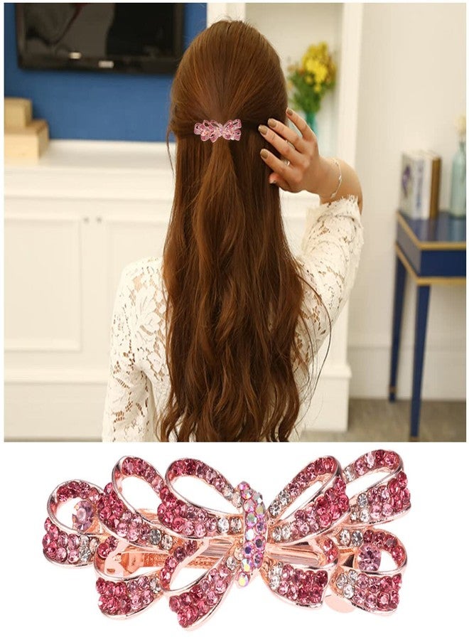Beaupretty Crystal Rhinestone Hair Clip Pin Hair Barrettes Headdress for Ladies Women Hair Accessories Pink - Image 5