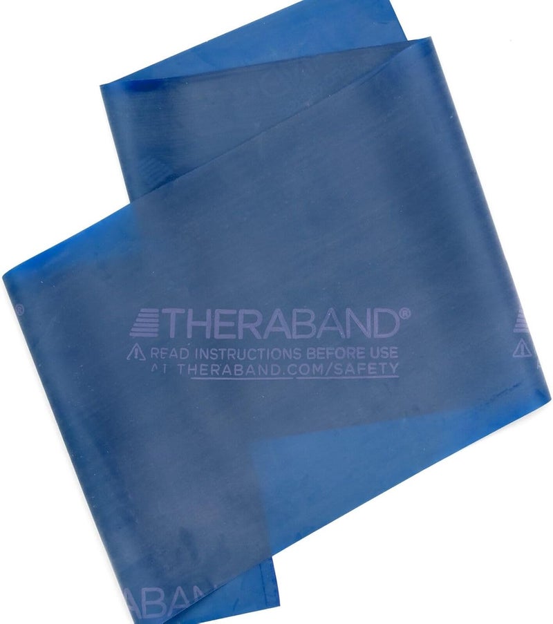 TheraBand شريط مقاومة لاتكس محترف من ثيراباند - 6 أقدام أزرق ثقيل جداً لتمارين الجزء العلوي والسفلي من الجسم، العلاج الطبيعي، البيلاتس، تمارين المنزل - Image 1
