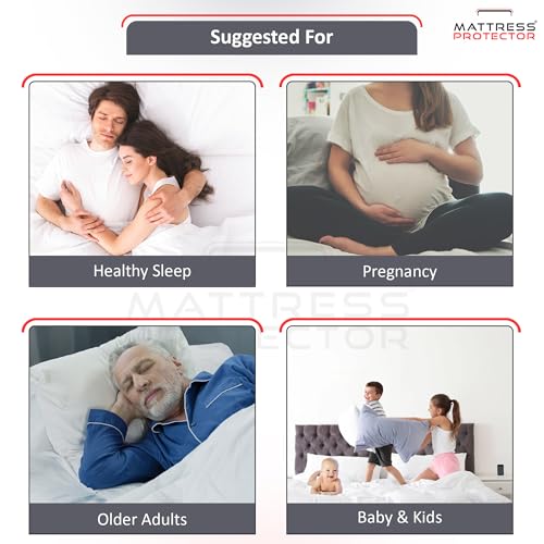 Mattress Protector King Size Premium Waterproof Cotton Feel Mattress Cover 72x78 Inches | Supersoft & Breathable Bed Protector Fitted Terry Cover| King Size Bed (6x6.5 feet, Fits Upto 10 Inch, Grey) - Image 5