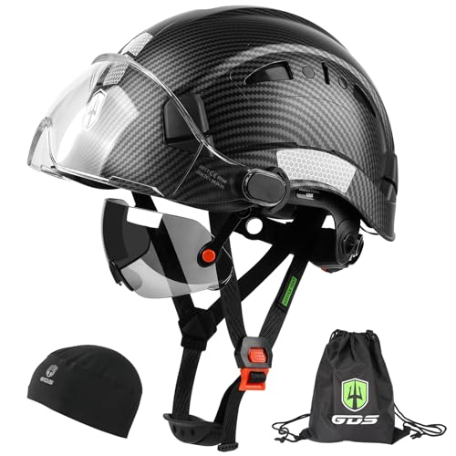 GREEN DEVIL Safety Hard Hat with Tinted & Clear Visor Vented Construction Helmet Cascos de Construccion ABS Work hardhats for Men - Image 1