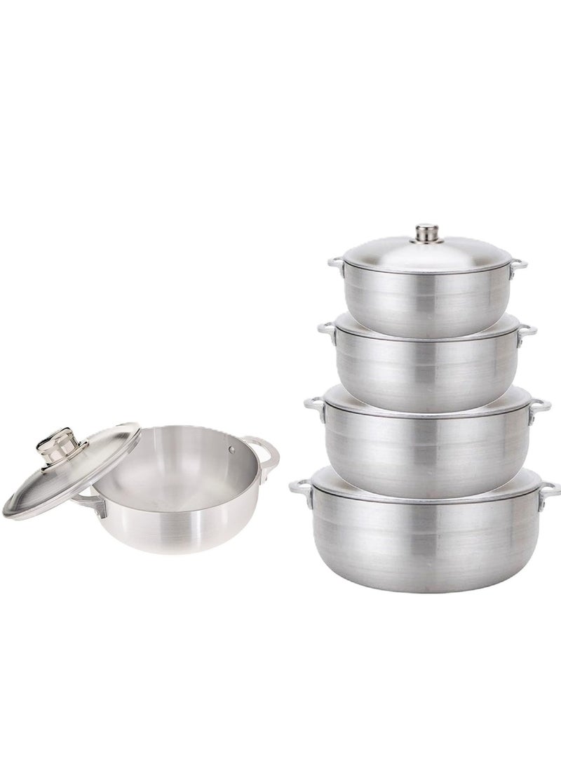 كالديرا طقم قدور ألمنيوم مكون من 5 قدور بمقبضين صناعة باكستاني ثقيل جدا - Image 1