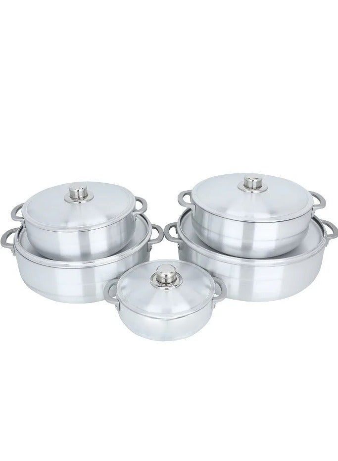 كالديرا طقم قدور ألمنيوم مكون من 5 قدور بمقبضين صناعة باكستاني ثقيل جدا - Image 5