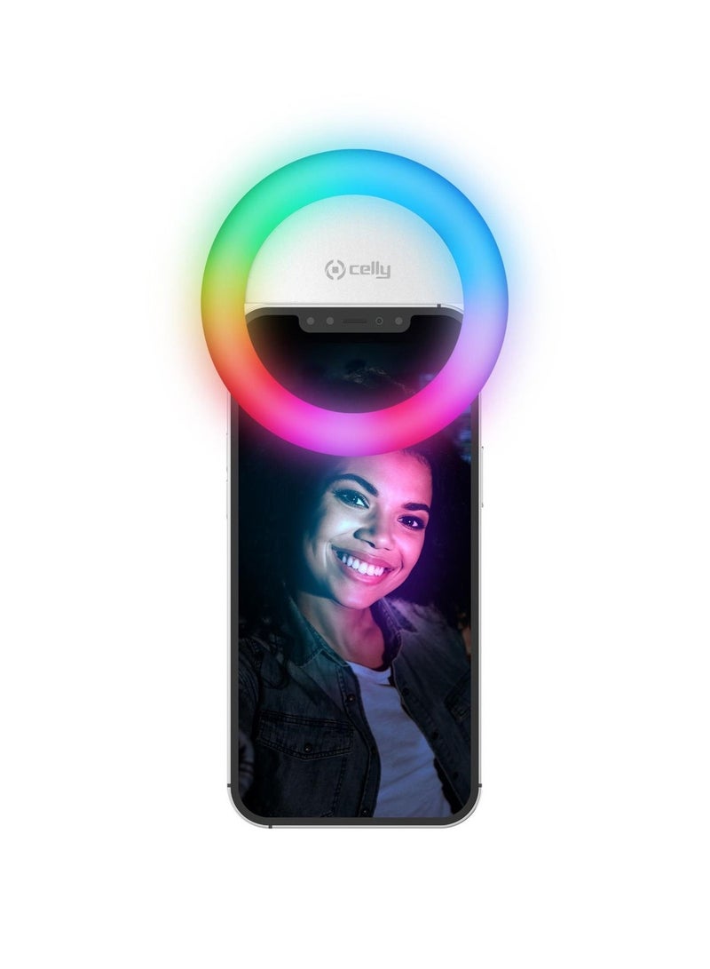 سيلي CLICKLIGHTRGB - مصباح حلقي سيلفي RGB قابل للشحن للهواتف والأجهزة اللوحية واللابتوب - Image 1