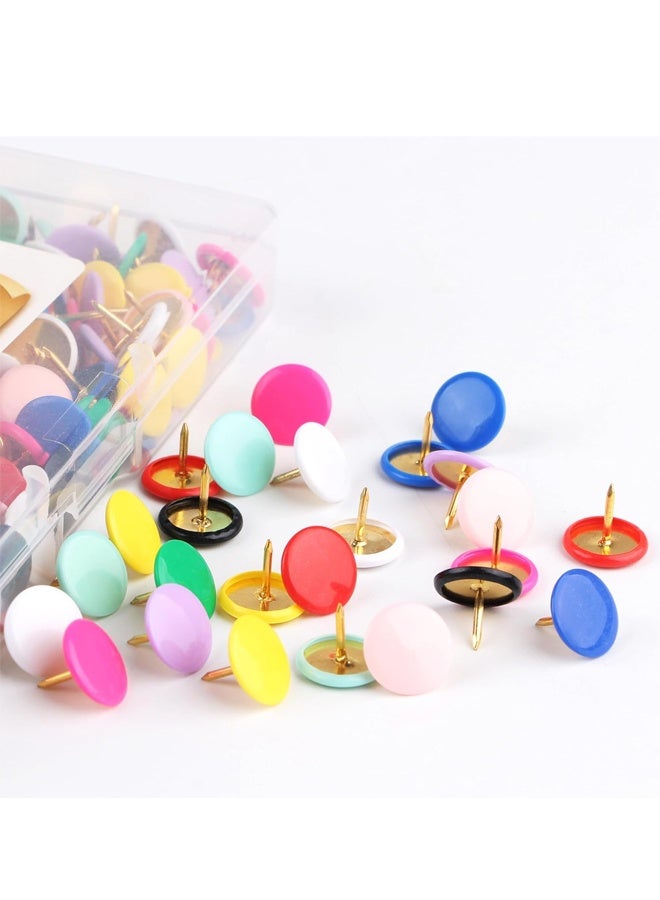 300 قطعة من دبابيس الإبهام الملونة البلاستيكية الدائرية، دبابيس زخرفية للوحة الفلين (ملونة) - Image 4