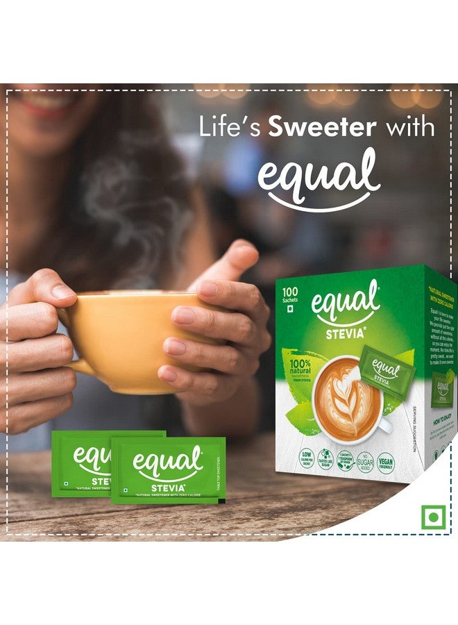 Equal Stevia 100% Natural Sweetener | Sugar Free | Diabetic Friendly | Vegan Friendly | 100 Sachet | Pack Of 1 - Image 3
