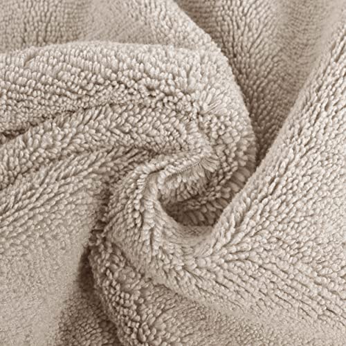 POLYTE Premium Lint Free Microfiber Washcloth Face Towel, 13 x 13 in, Set of 6 (Beige) - Image 3
